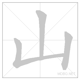 Современный китайский иероглиф «гора». Источник: mdbg.net